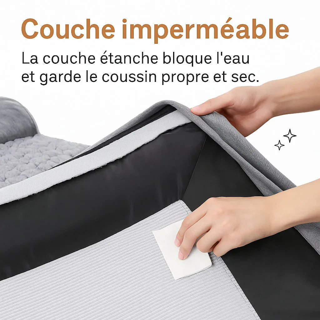 Image illustrant que le coussin est bien waterproof