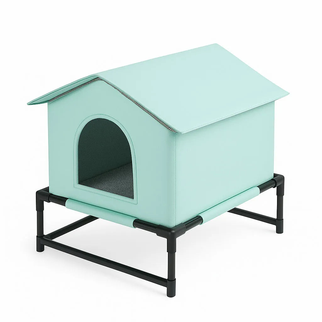 Abri extérieur pour chat bleu