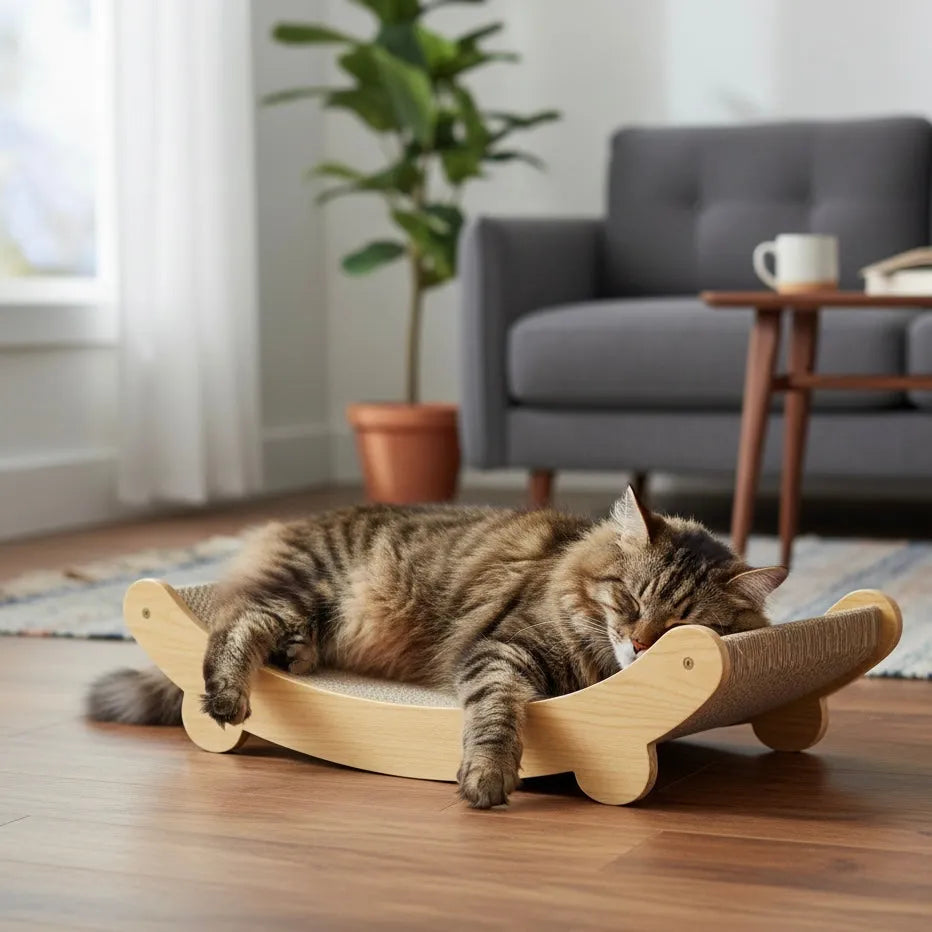 Chat sur panier berceau