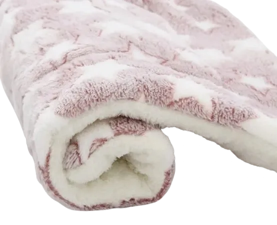 Coussin pour chat a motif etoiles rose