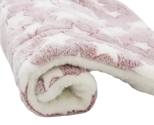 Coussin pour chat a motif etoiles rose