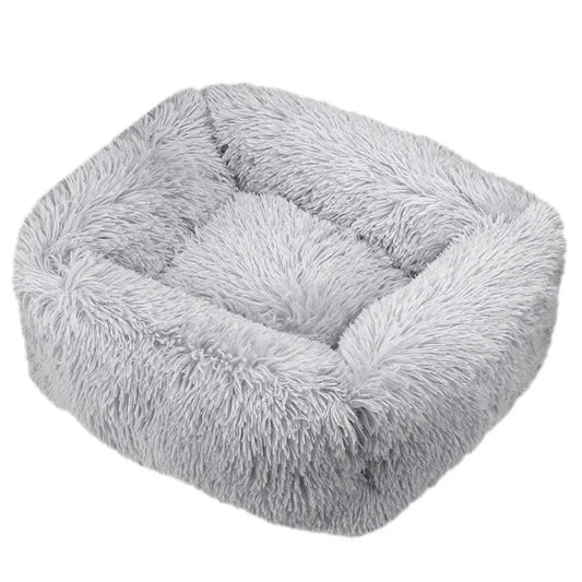 Coussin chat ovale gris