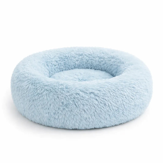 Coussin doux pour chat effet chauffant naturel bleu
