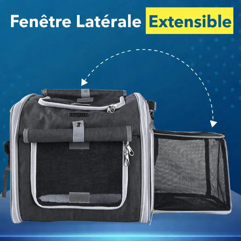 Fenêtre latérale extensible panier chat vélo noir