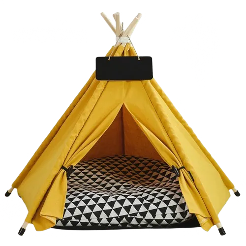 Grand tipi pour chat jaune
