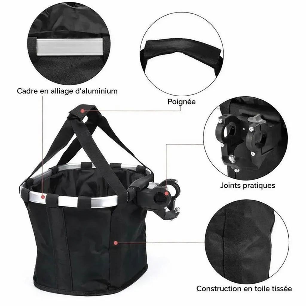 Informations panier chat sac cabas noir