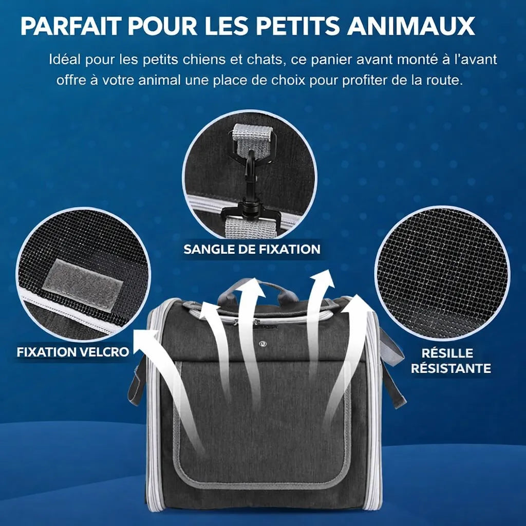 Informations panier chat vélo gris