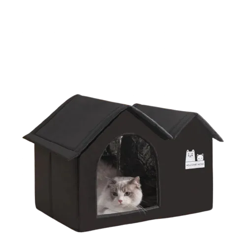 Panier chat extérieur pliable noir