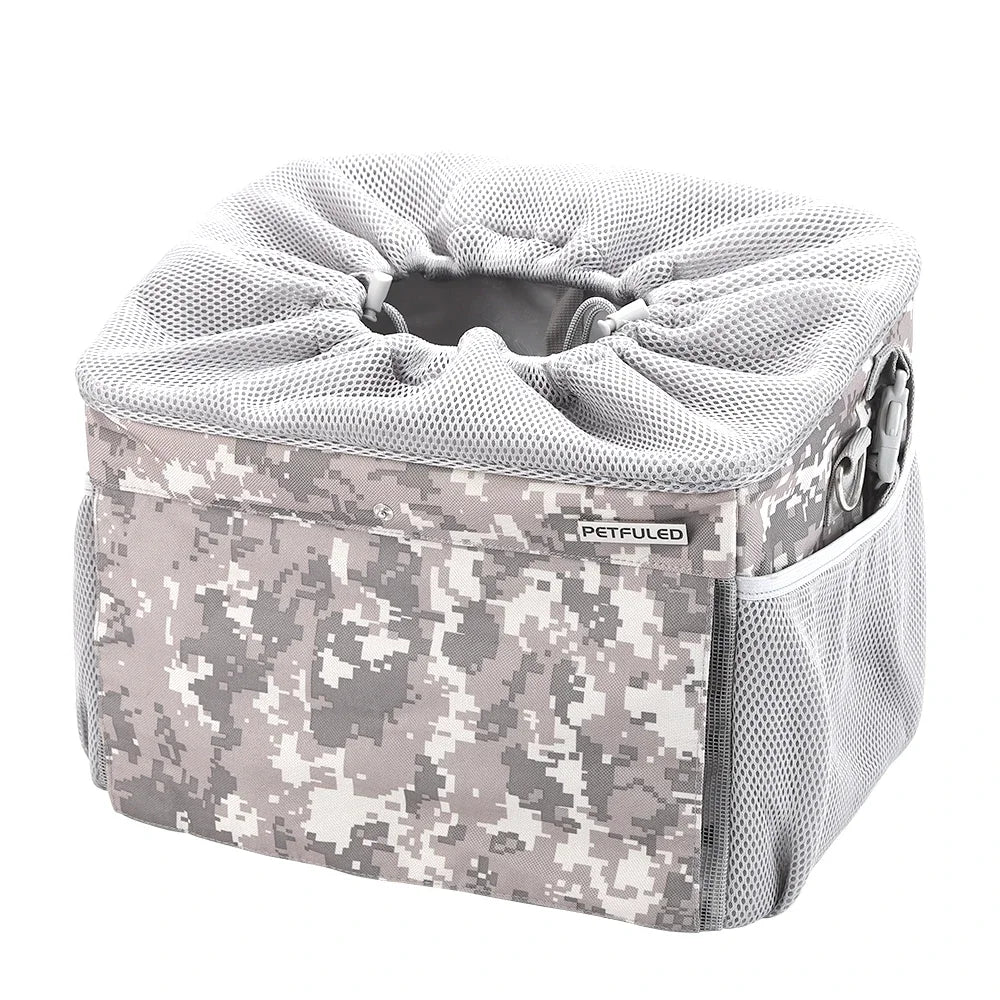 Panier chat fermé pour vélo couleur camouflage 