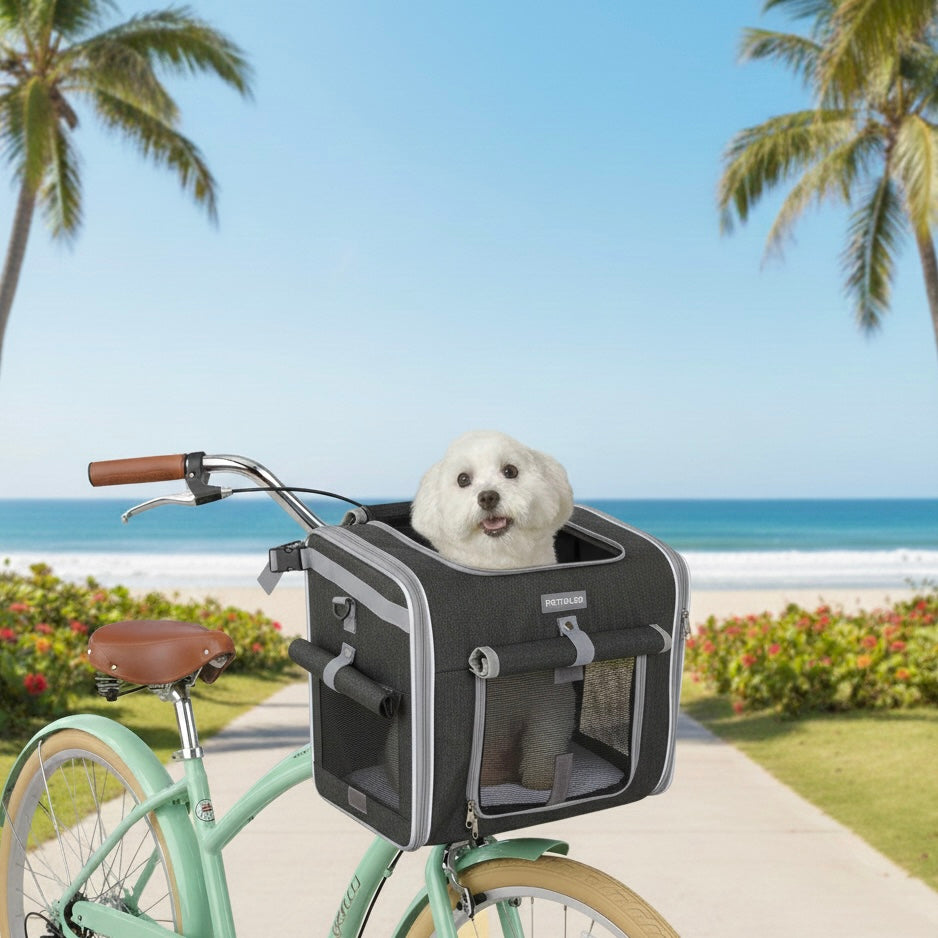 Panier chat fermé pour vélo noir