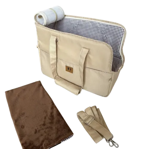 Panier chat voiture/extérieur de couleur beige