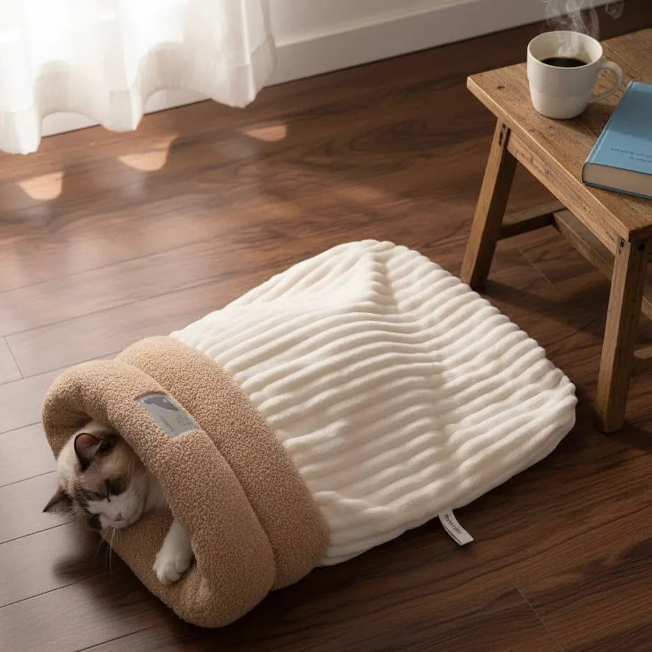 Panier chaussette avec chat a l’intérieur