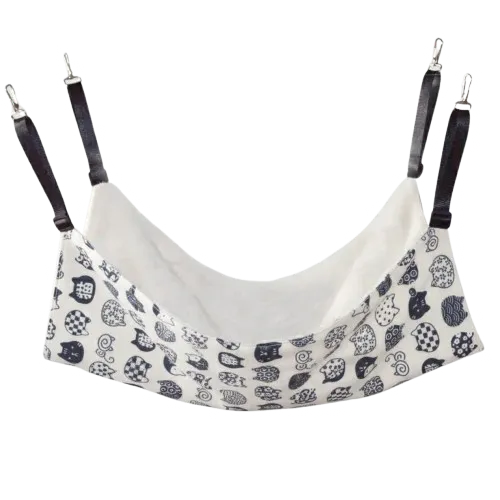 Panier hamac chat motif chat blanc