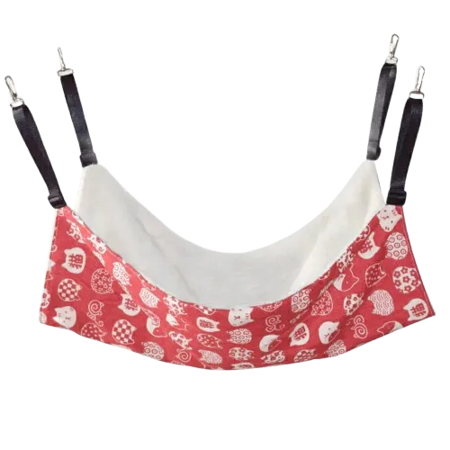 Panier hamac chat motif rose