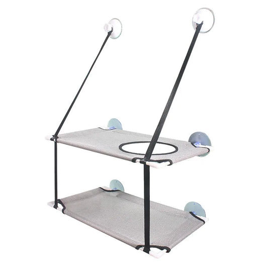 Panier mural chat a étage gris