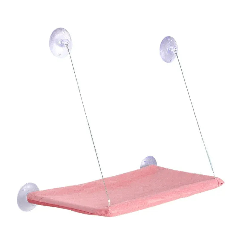 Panier mural ventouses pour chat rose