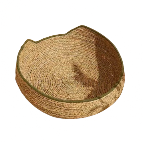 Panier osier en forme de chat extrémité vert
