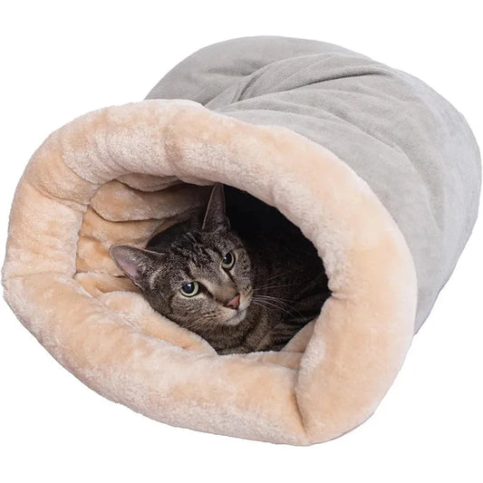 Tunnel doux pour chat gris
