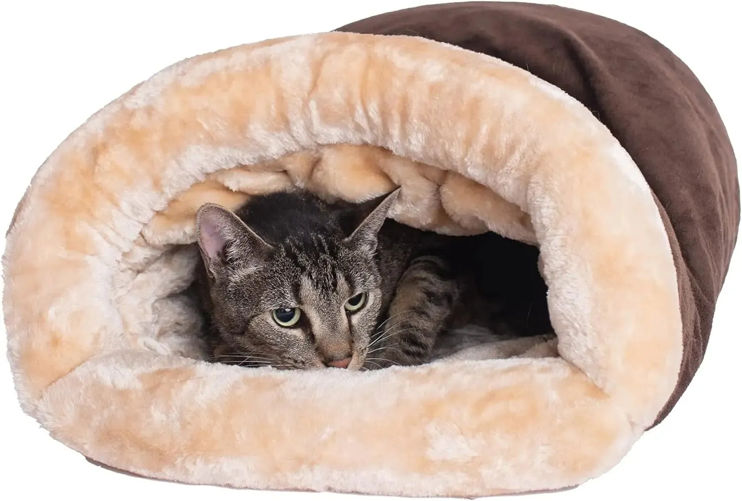 Tunnel doux pour chat marron