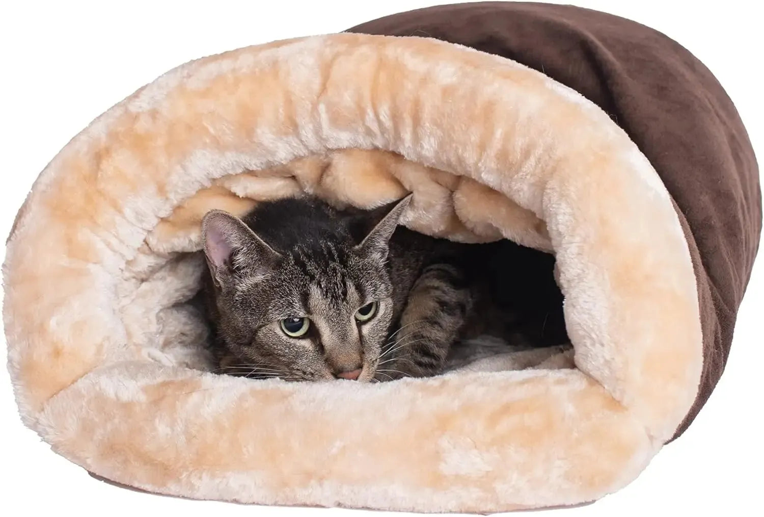 Tunnel doux pour chat marron