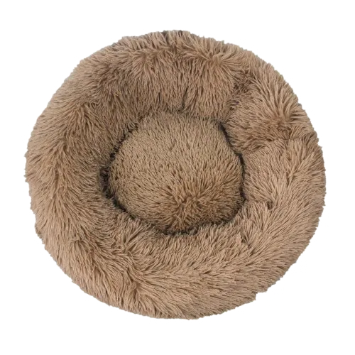 panier rond chat marron clair